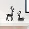 2 Pack Resin Christmas Reindeer Figurines Deer Statues Elk Sculpture Deer Ornaments for Living Figurine Statues TV Cabinet Home Office Wine Cabinet Decoration (Black)